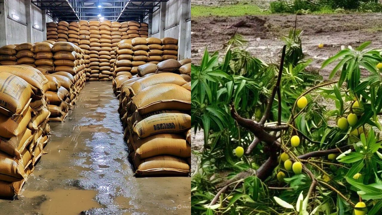बारिश में भीगा 2 लाख टन धान, आंधी चलने से 4000 एकड़ में तैयार आम की फसल चौपट