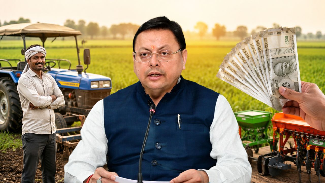 Cm Dhami Farmers 3 Lakh Interest Free Loan 80 Percent Subsidy Agriculture Equipment Uttarakhand