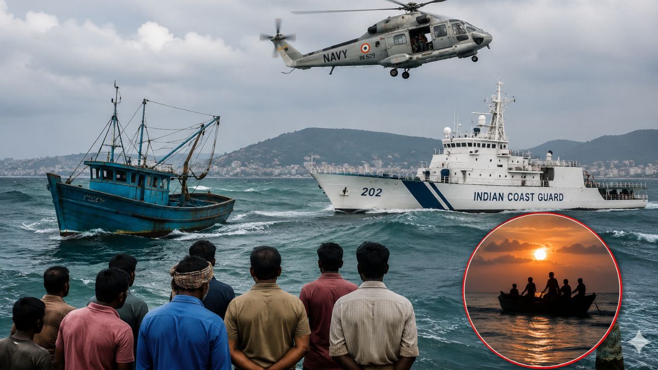 Andhra Pradesh News 7 Fishermen Missing From Visakhapatnam Cm Chandrababu Naidu Orders Massive Search Rescue Operation