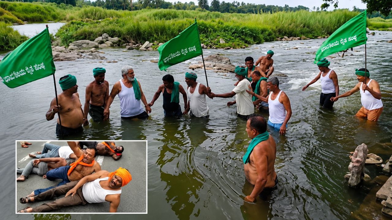 Cauvery Water Dispute Escalates Karnataka Farmers Protest And Raise Slogans At The Krs Dam Dozens Detained