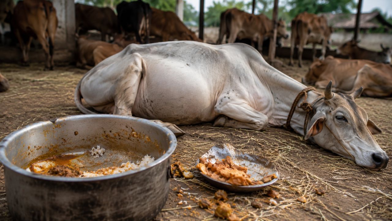 Never Feed Leftover Food To Cattle Bloating Can Cause Death Heart Lung Failure Risk
