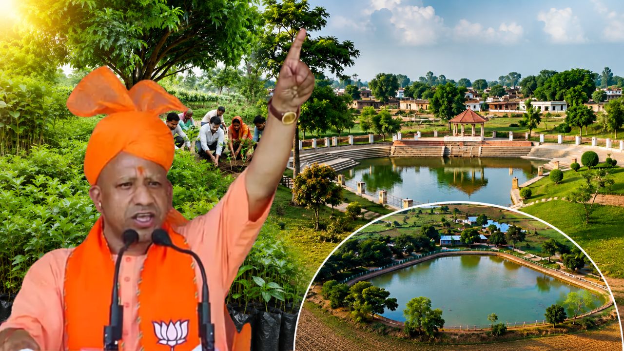 Uttar Pradesh 2 Crore Plants Amrit Sarovar 19989 Water Conservation Mission