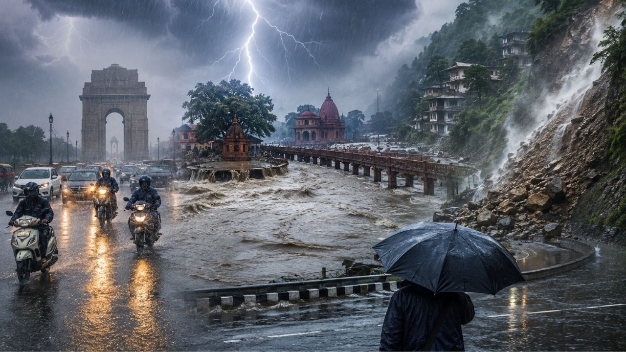 अगले 24 घंटे भारी! UP-बिहार से दिल्ली तक मूसलाधार बारिश का अलर्ट, 60 KM की रफ्तार से चलेंगी हवाएं
